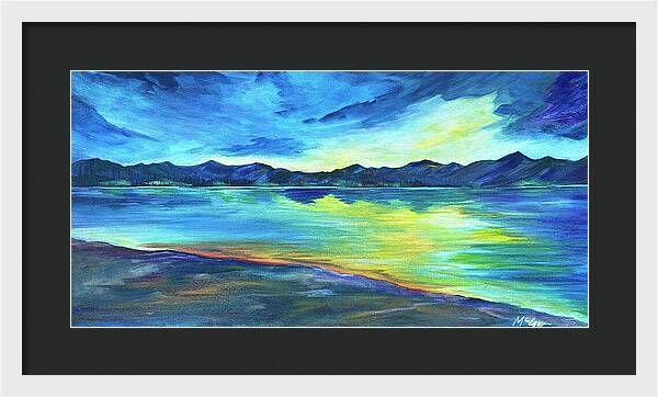 Mountain Lake Sunset - Framed Print