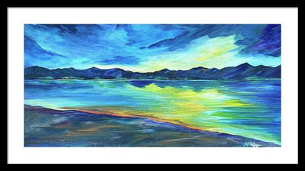 Mountain Lake Sunset - Framed Print