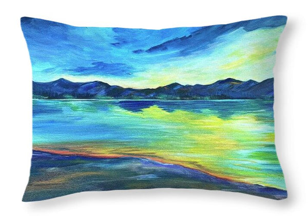 Mountain Lake Sunset - Throw Pillow