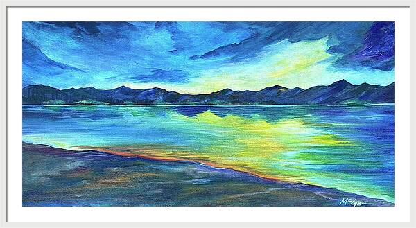 Mountain Lake Sunset - Framed Print