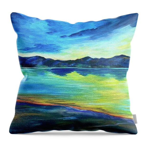 Mountain Lake Sunset - Throw Pillow