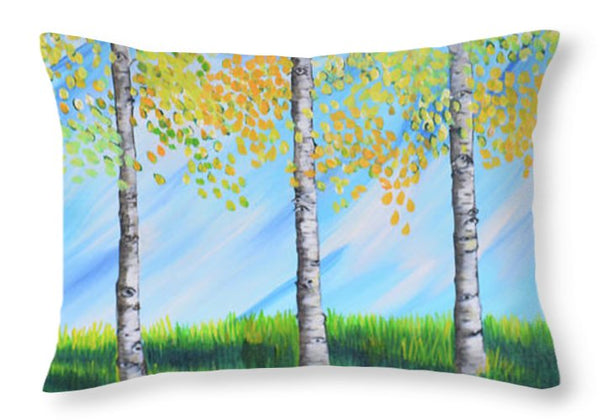 Aspen Trees Line - Throw Pillow