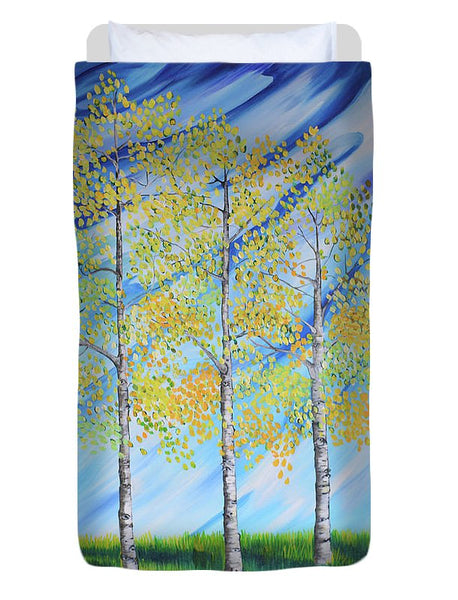 Aspen Trees Line - Duvet Cover