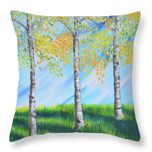 Aspen Trees Line - Throw Pillow