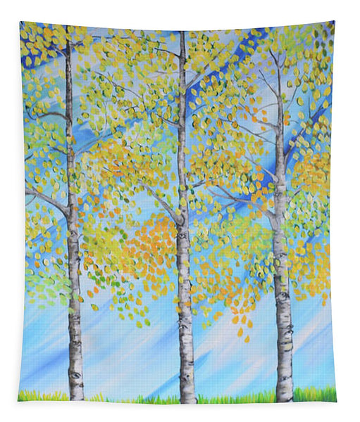 Aspen Trees Line - Tapestry