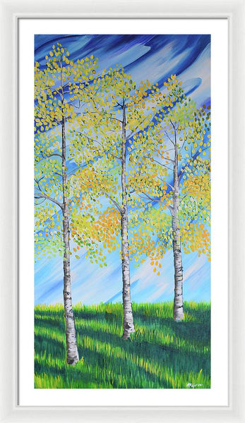Aspen Trees Line - Framed Print