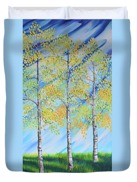 Aspen Trees Line - Duvet Cover