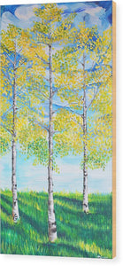 Aspen Trees triangle - Wood Print