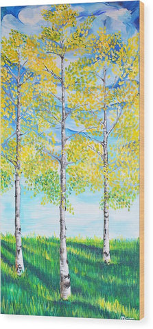 Aspen Trees triangle - Wood Print