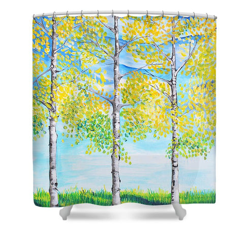 Aspen Trees triangle - Shower Curtain