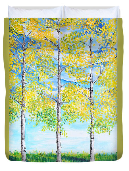 Aspen Trees triangle - Duvet Cover