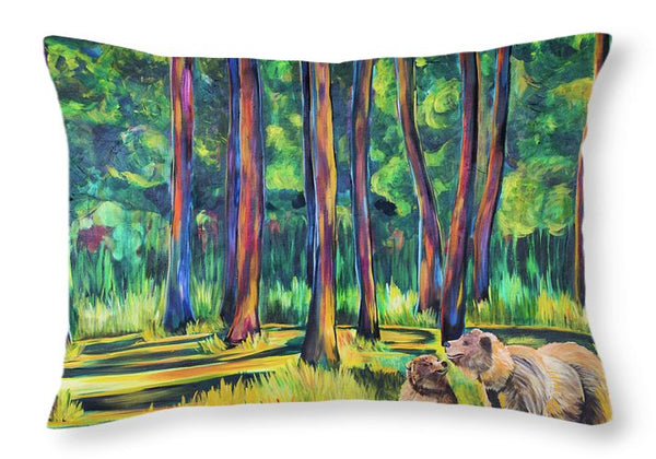 Bears in the Forest - Throw Pillow