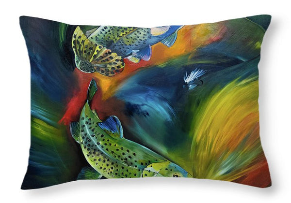 Dancing Trout - Throw Pillow