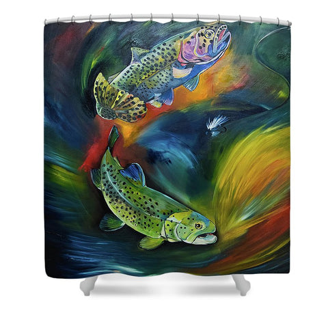 Dancing Trout - Shower Curtain