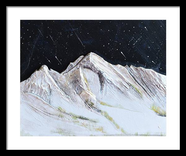 Gallatin Peak under the Stars - Framed Print