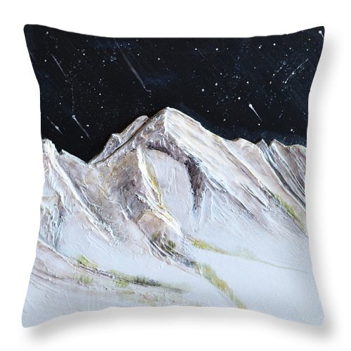 Gallatin Peak under the Stars - Throw Pillow