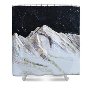 Gallatin Peak under the Stars - Shower Curtain
