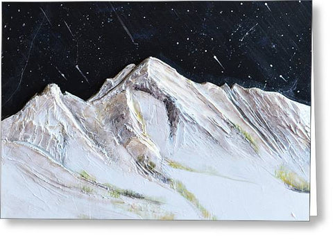 Gallatin Peak under the Stars - Greeting Card