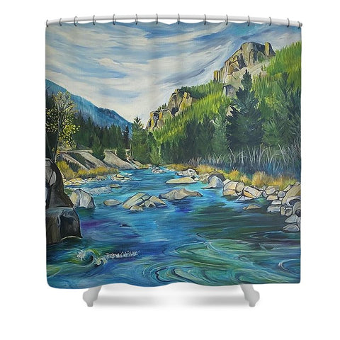 Gallatin River - Shower Curtain