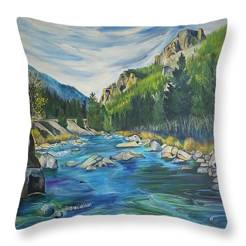 Gallatin River - Throw Pillow