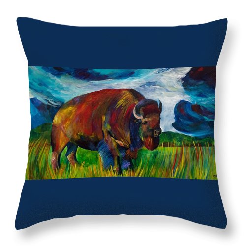 Montana Bison - Throw Pillow