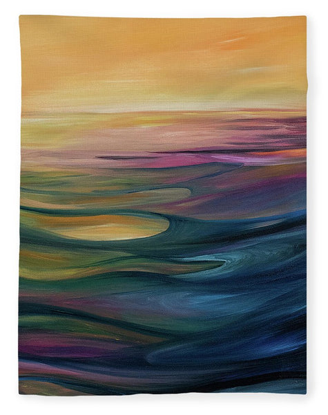 Montana Lake Sunset - Blanket