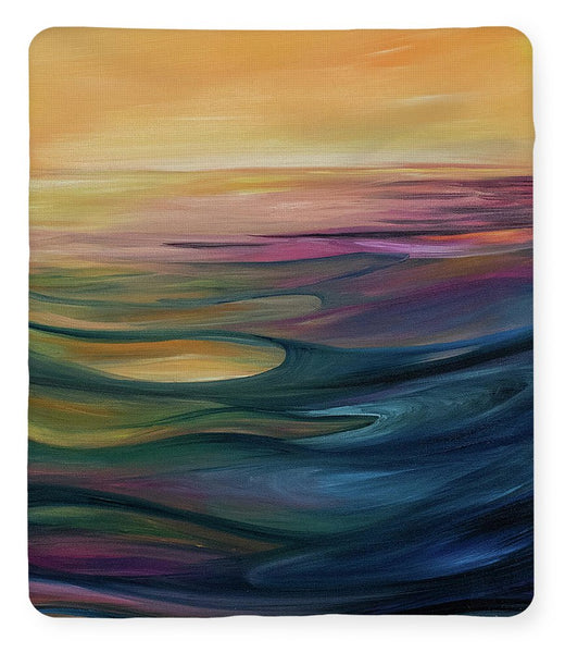 Montana Lake Sunset - Blanket