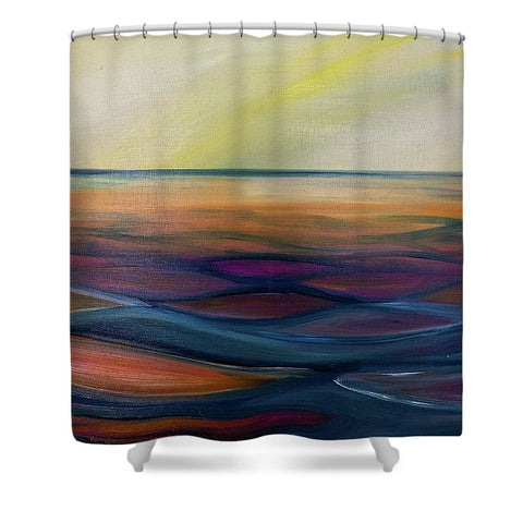Montana Lake Sunset - Shower Curtain