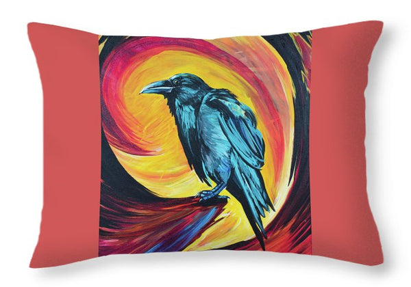 Raven in Wait - Throw Pillow