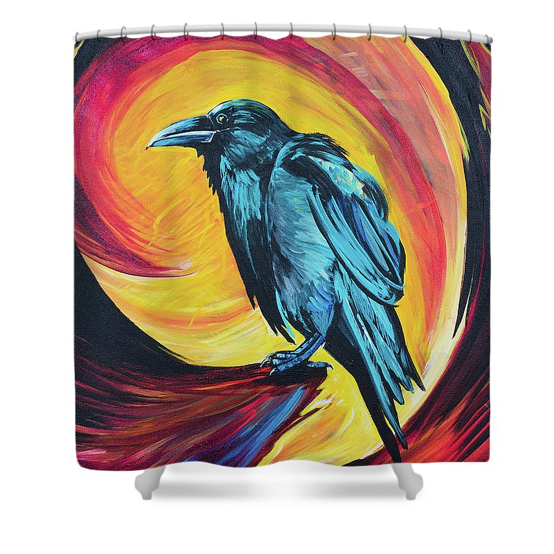 Raven in Wait - Shower Curtain