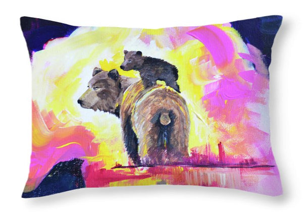 Rosebud Bears - Throw Pillow