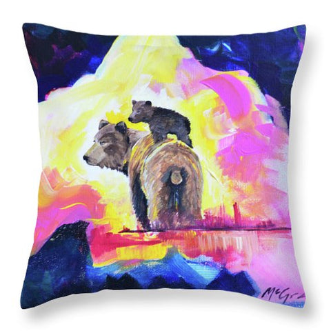 Rosebud Bears - Throw Pillow
