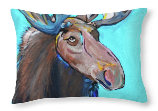 Rosebud Moose - Throw Pillow