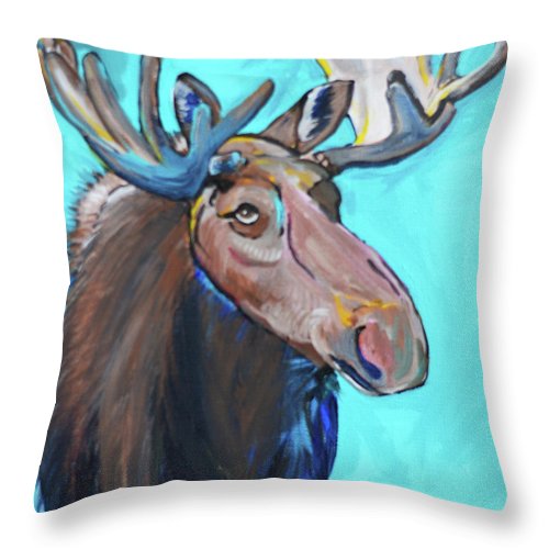 Rosebud Moose - Throw Pillow