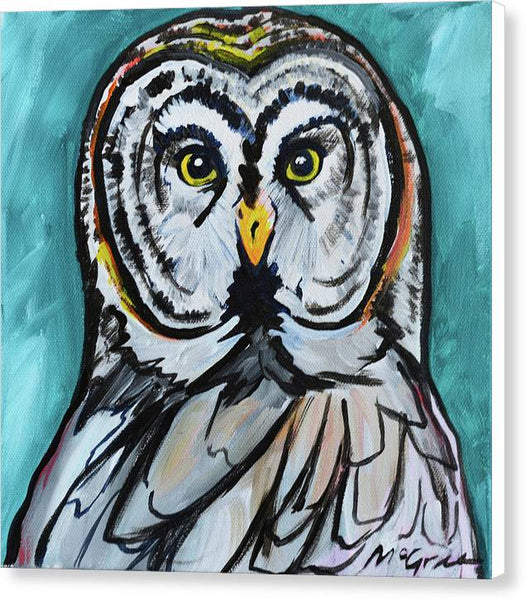 Rosebud Owl - Canvas Print