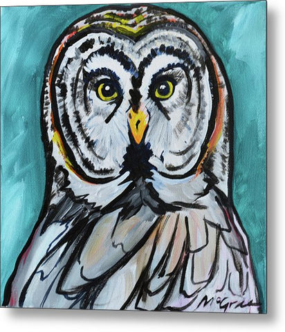 Rosebud Owl - Metal Print