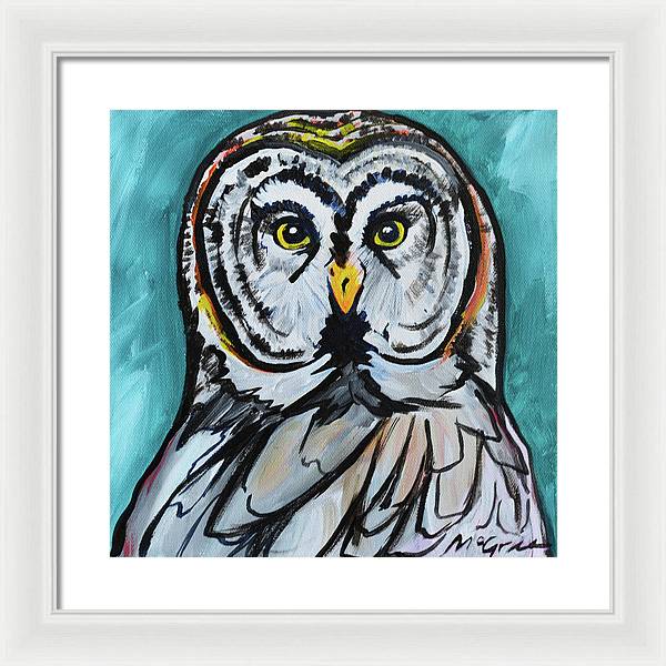 Rosebud Owl - Framed Print