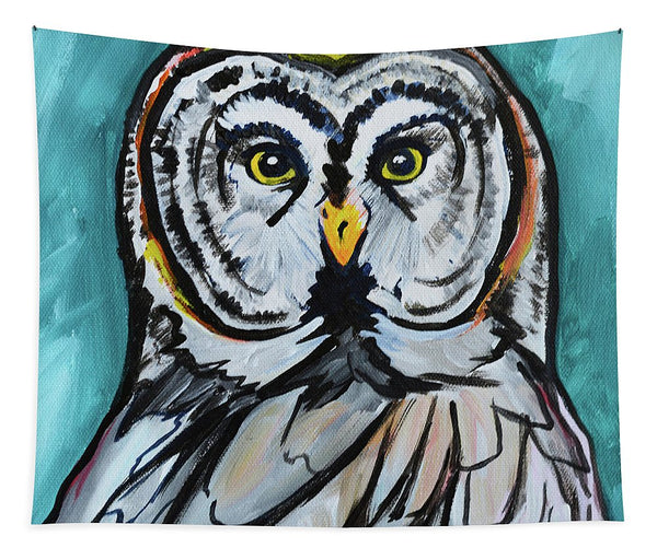 Rosebud Owl - Tapestry