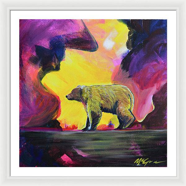 Rosebud Poppa Bear - Framed Print