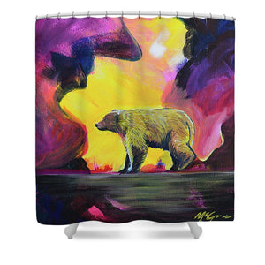 Rosebud Poppa Bear - Shower Curtain