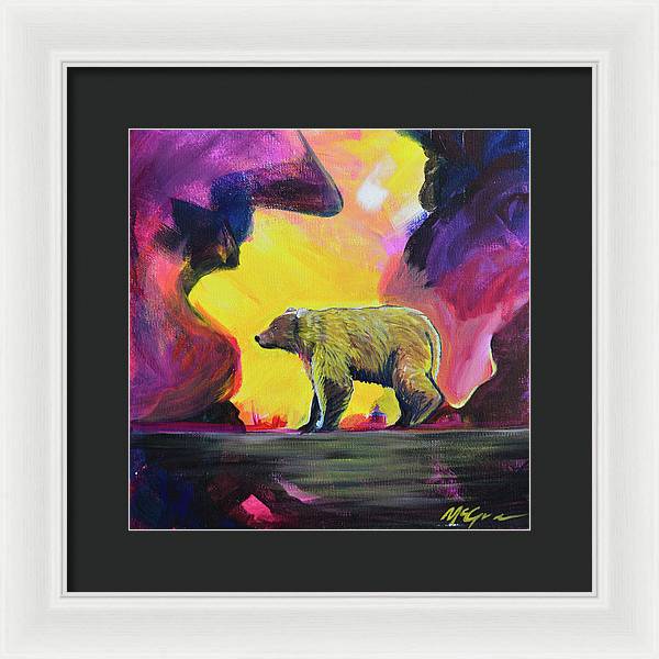 Rosebud Poppa Bear - Framed Print