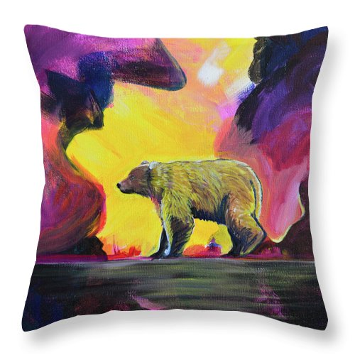 Rosebud Poppa Bear - Throw Pillow