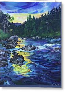 Sunset on the West Boulder River - Greeting Card