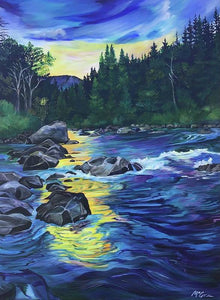 Sunset on the West Boulder River - Art Print