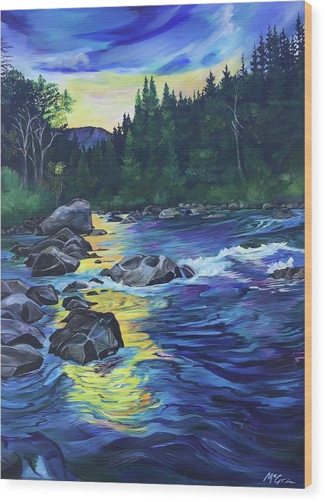 Sunset on the West Boulder River - Wood Print