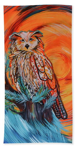 Wise Old Owl - Beach Towel